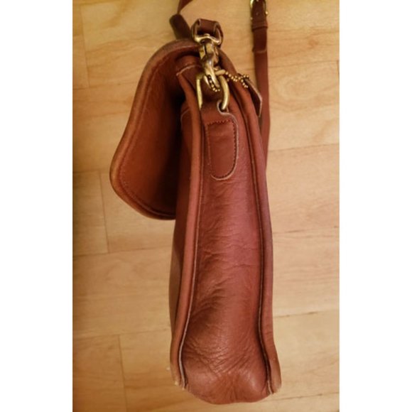 Coach Lexington Briefcase with Strap Tan Leather Vintage 90s Brass Turnlock - Picture 4 of 10